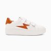 Vanessa Wu Sneakers | Baskets Eclair Kim Blanc Et Orange A Scratchs