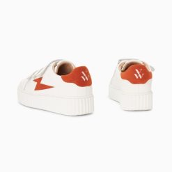 Vanessa Wu Sneakers | Baskets Eclair Kim Blanc Et Orange A Scratchs