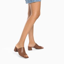 Vanessa Wu Sandales A Talon, Compensees | Mules Peep-Toe Helene Camel A Talon