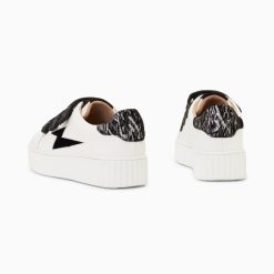 Vanessa Wu Sneakers | Baskets Eclair Ingrid Blanc Et Noir Zebre A Scratchs