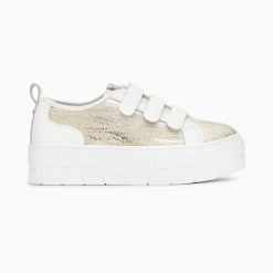 Vanessa Wu Sneakers | Baskets Bridget Beige Et Or Zebre A Plateforme