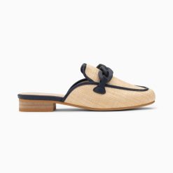 Vanessa Wu Mocassins, Derbies, Ballerines | Mules Emna Beige Et Bleu Marine A Chaine Mate