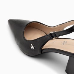 Vanessa Wu Escarpins | Escarpins Slingback Lara Noirs A Bout Pointu