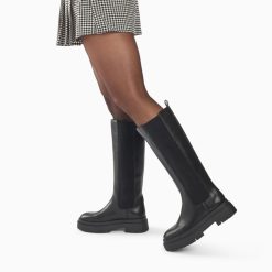 Vanessa Wu Bottes, Cuissardes | Bottes Jessica Noires A Semelles Crantees