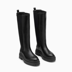 Vanessa Wu Bottes, Cuissardes | Bottes Jessica Noires A Semelles Crantees