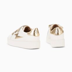 Vanessa Wu Sneakers | Baskets Eclair Marilou Blanc Et Or A Scratchs