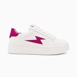 Vanessa Wu Sneakers | Baskets Eclair Tiff Blanc Et Magenta A Lacets