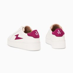 Vanessa Wu Sneakers | Baskets Eclair Tiff Blanc Et Magenta A Lacets