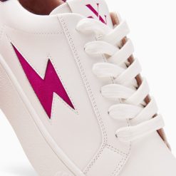 Vanessa Wu Sneakers | Baskets Eclair Tiff Blanc Et Magenta A Lacets