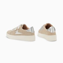 Vanessa Wu Sneakers | Baskets Eclair Wissem Beige Et Argent A Scratchs