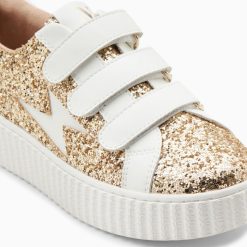 Vanessa Wu Sneakers | Baskets Eclair Marielle A Paillettes Or