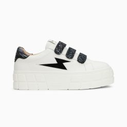 Vanessa Wu Sneakers | Baskets Eclair Eve Blanc Et Noir A Plateforme