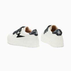 Vanessa Wu Sneakers | Baskets Eclair Eve Blanc Et Noir A Plateforme