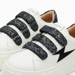 Vanessa Wu Sneakers | Baskets Eclair Eve Blanc Et Noir A Plateforme