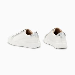 Vanessa Wu Sneakers | Baskets Eclair Romane Blanc Et Argent A Lacets