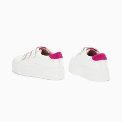 Vanessa Wu Sneakers | Baskets Coraline Blanc Et Fuchsia A Plateforme