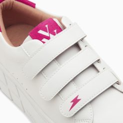 Vanessa Wu Sneakers | Baskets Coraline Blanc Et Fuchsia A Plateforme