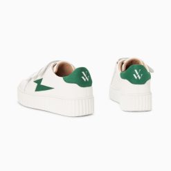 Vanessa Wu Sneakers | Baskets Eclair Kim Blanc Et Vert Fonce A Scratchs