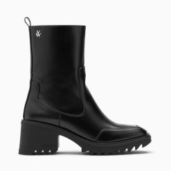 Vanessa Wu Bottines | Bottines De Pluie Lea Noires A Talon Crante