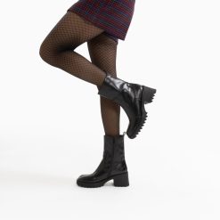 Vanessa Wu Bottines | Bottines De Pluie Lea Noires A Talon Crante