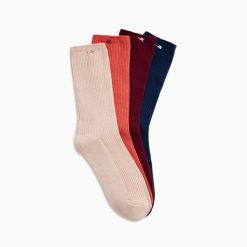 Vanessa Wu Chaussettes | Chaussettes Ella Brique Cotelees