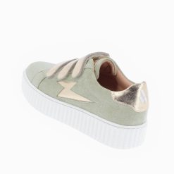 Vanessa Wu Sneakers | Baskets Eclair Marilou Vert Pale A Scratchs Champagne