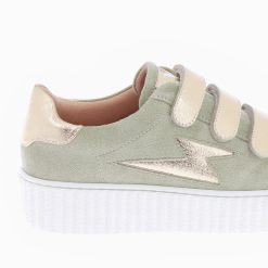 Vanessa Wu Sneakers | Baskets Eclair Marilou Vert Pale A Scratchs Champagne