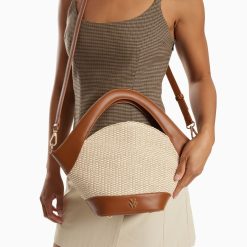 Vanessa Wu Sacs | Petit Sac Panier Juliane Beige Et Camel