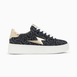 Vanessa Wu Sneakers | Baskets Eclair Enola Noir Coeur A Lacets