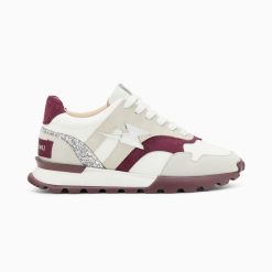 Vanessa Wu Sneakers | Baskets Eclair Liena Pourpre Et Argent A Semelle Running