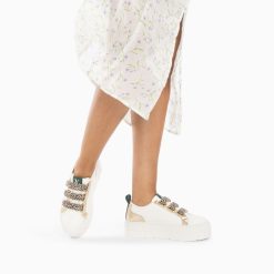 Vanessa Wu Sneakers | Baskets Bridget Or Et Guepard A Plateforme