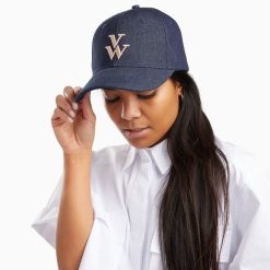 Vanessa Wu Chapeaux | Casquette Clem Denim A Monogramme Brode