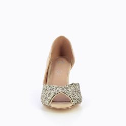 Vanessa Wu Escarpins | Escarpins Peep-Toe Diane Beige Et Champagne