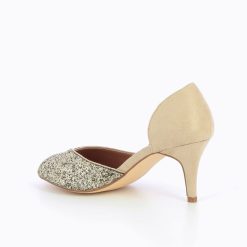 Vanessa Wu Escarpins | Escarpins Peep-Toe Diane Beige Et Champagne