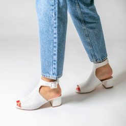 Vanessa Wu Sandales A Talon, Compensees | Sandales Manuella Blanches Tressees Peep-Toe