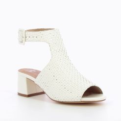 Vanessa Wu Sandales A Talon, Compensees | Sandales Manuella Blanches Tressees Peep-Toe