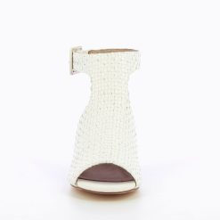 Vanessa Wu Sandales A Talon, Compensees | Sandales Manuella Blanches Tressees Peep-Toe