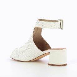 Vanessa Wu Sandales A Talon, Compensees | Sandales Manuella Blanches Tressees Peep-Toe