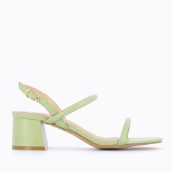 Vanessa Wu Sandales A Talon, Compensees | Sandales A Talon Minimalistes Oriane Vert Pastel