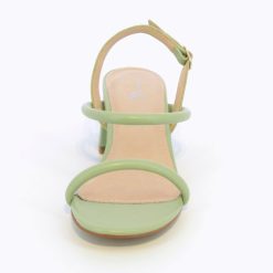 Vanessa Wu Sandales A Talon, Compensees | Sandales A Talon Minimalistes Oriane Vert Pastel