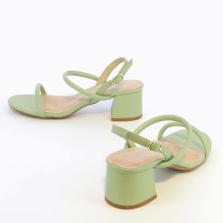 Vanessa Wu Sandales A Talon, Compensees | Sandales A Talon Minimalistes Oriane Vert Pastel