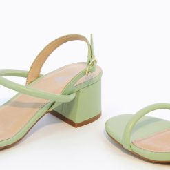 Vanessa Wu Sandales A Talon, Compensees | Sandales A Talon Minimalistes Oriane Vert Pastel