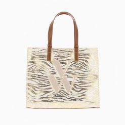 Vanessa Wu Sacs | Sac Cabas Monogramme Emilia Zebre Or