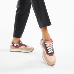 Vanessa Wu Sneakers | Baskets Anouk Rose Et Beige A Semelle Running