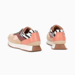 Vanessa Wu Sneakers | Baskets Anouk Rose Et Beige A Semelle Running