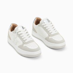 Vanessa Wu Sneakers | Baskets Monogramme Calie Blanc Et Gris