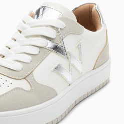 Vanessa Wu Sneakers | Baskets Monogramme Calie Blanc Et Gris