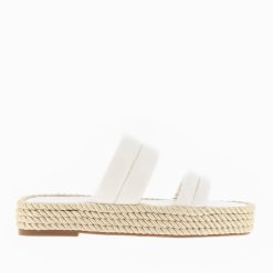 Vanessa Wu Sandales Plates | Mules Nala Beige Clair A Plateforme Cordes