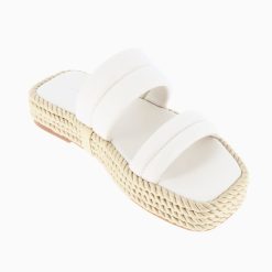 Vanessa Wu Sandales Plates | Mules Nala Beige Clair A Plateforme Cordes