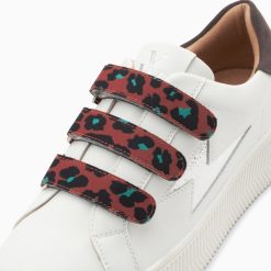 Vanessa Wu Sneakers | Baskets Eclair Noura Blanc Et Argent A Scratchs Leopard